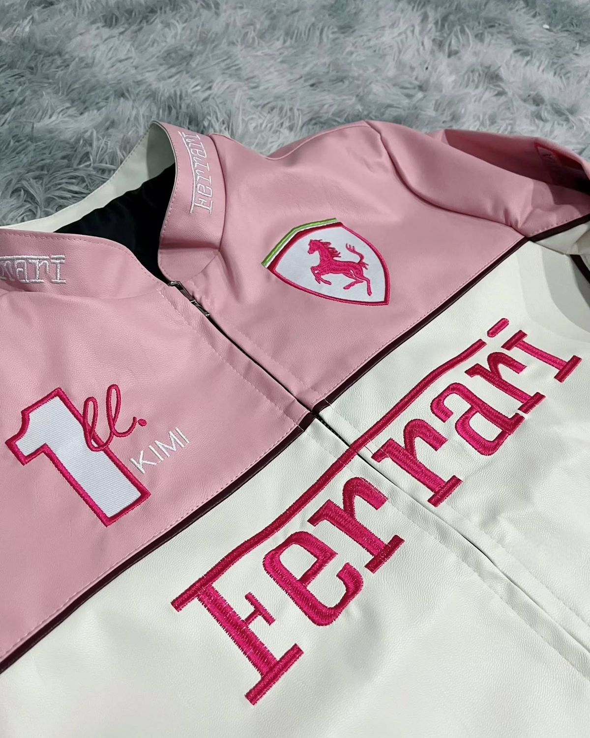 Ferrari Leather Jacket - Pink