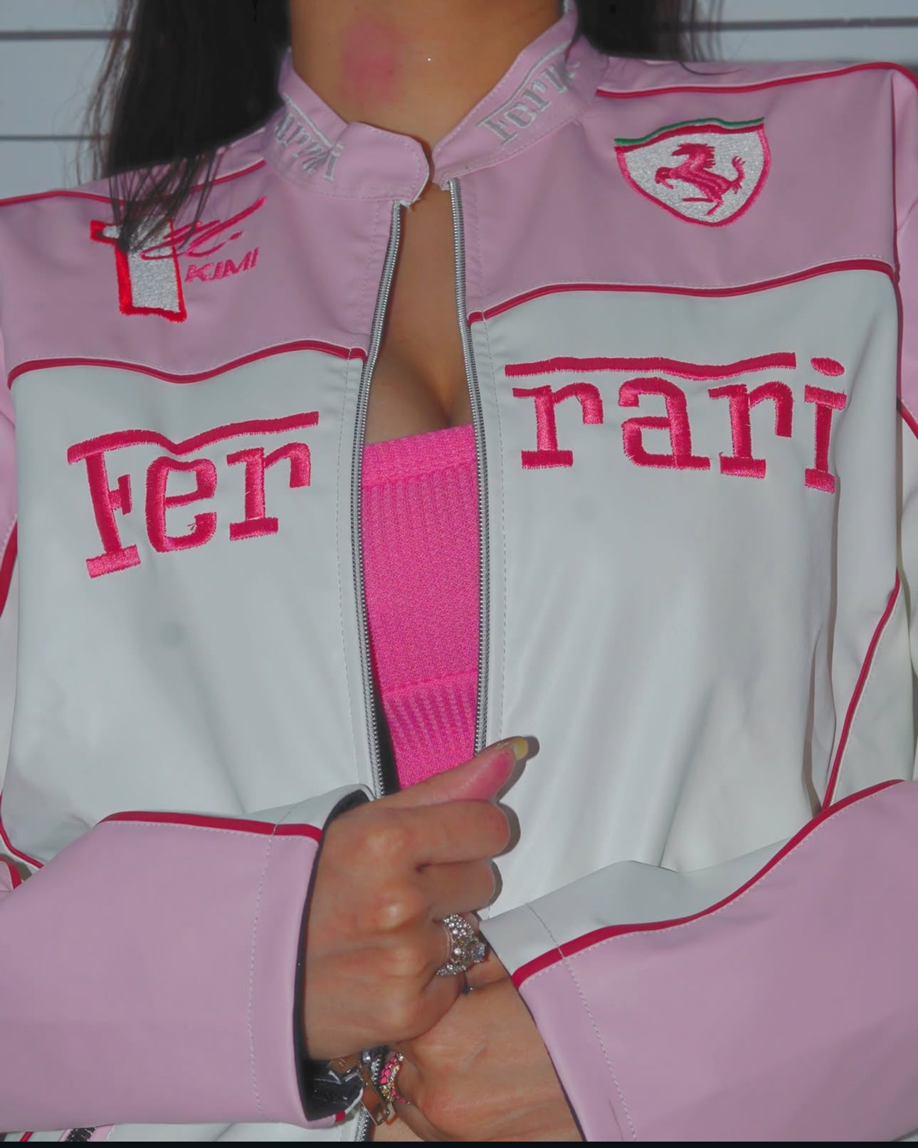 Ferr*ri Leather Jacket - Pink