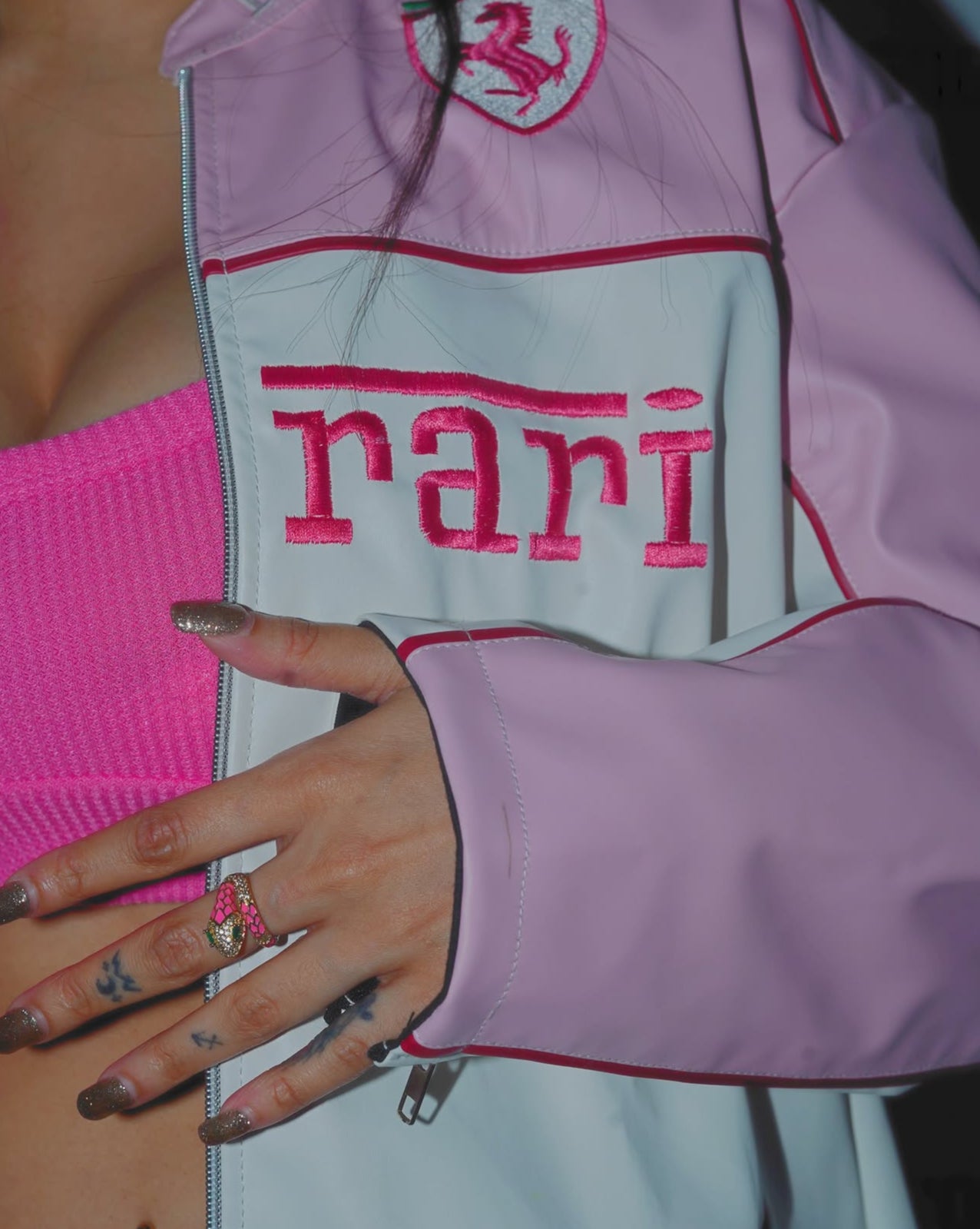 Ferr*ri Leather Jacket - Pink