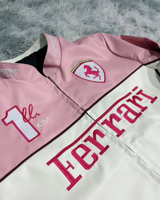 Ferrari Leather Jacket - Pink