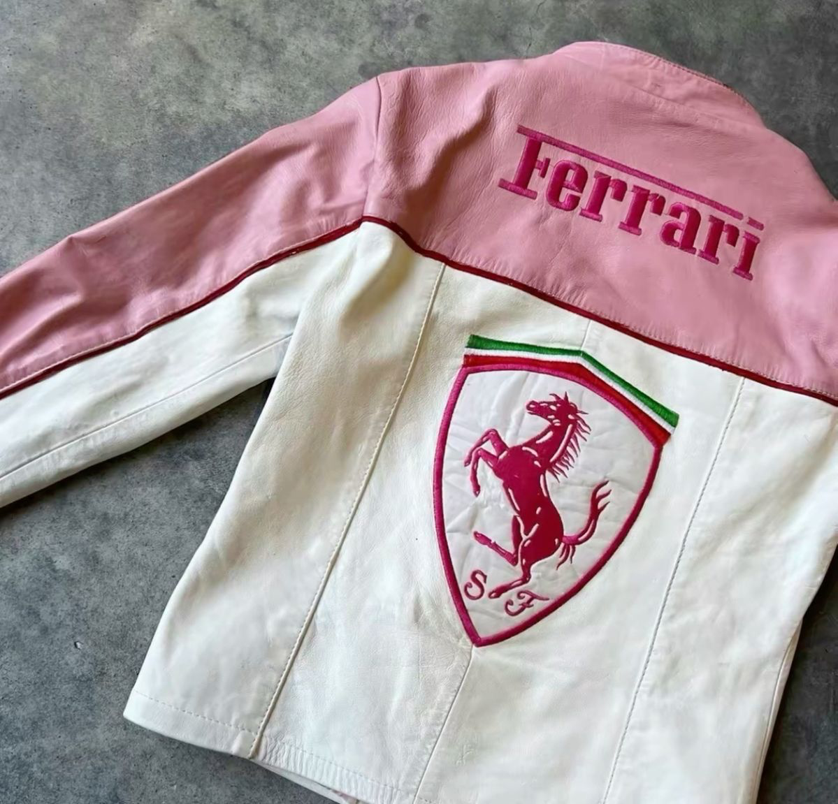 Ferrari Leather Jacket - Pink