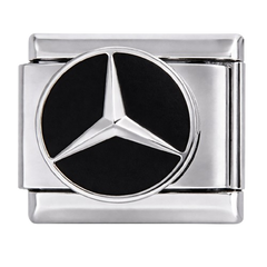 'Black' Mercedes Logo (silver)